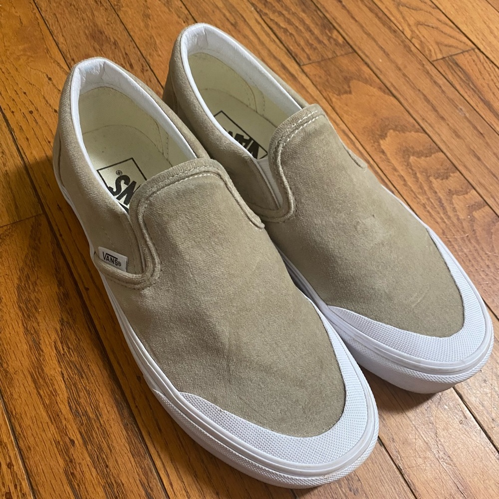 Van’s velvet suede slip ons. Size 8